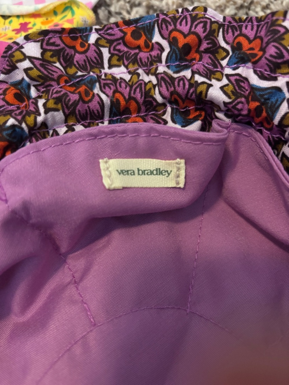 Vera Bradley Purple Lined Floral Trim Travel Jewelry Bag